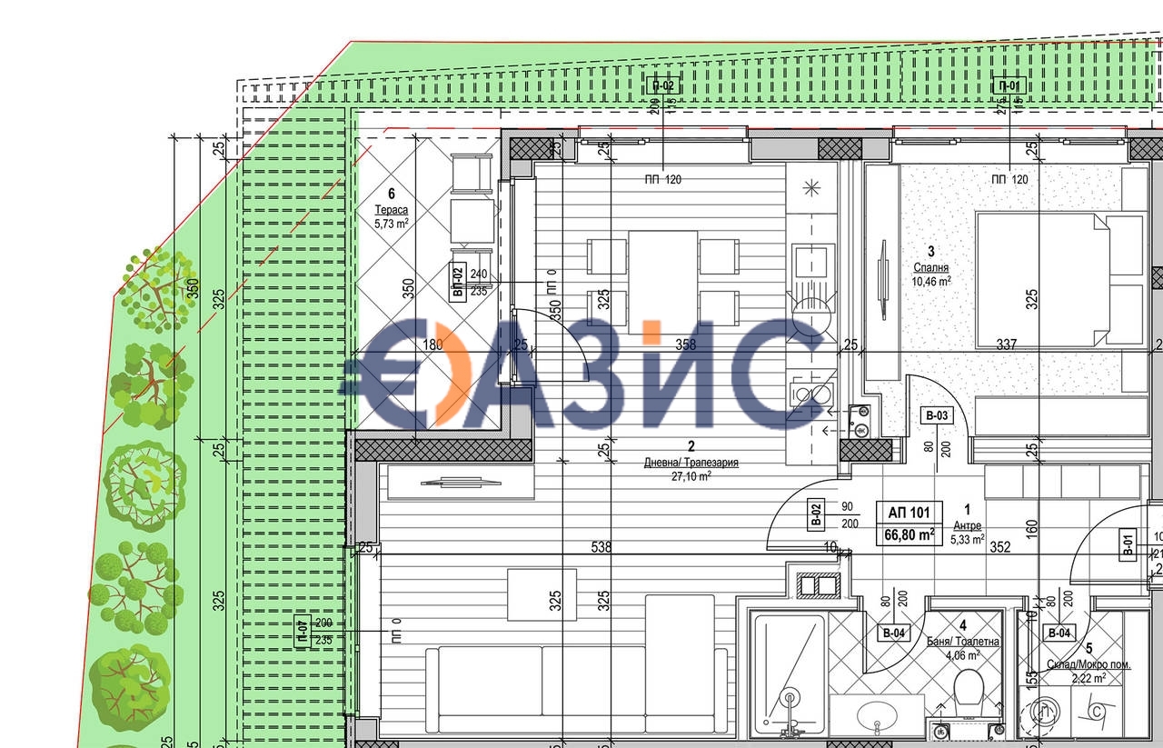 Апартаменты в Несебре, Болгария, 77.1 м² - фото 1