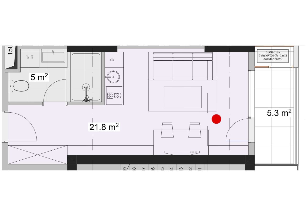 Квартира в Батуми, Грузия, 32.1 м² - фото 13
