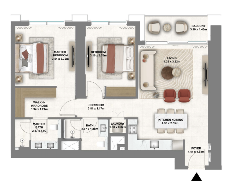 Квартира в Дубае, ОАЭ, 106 м² - фото 13