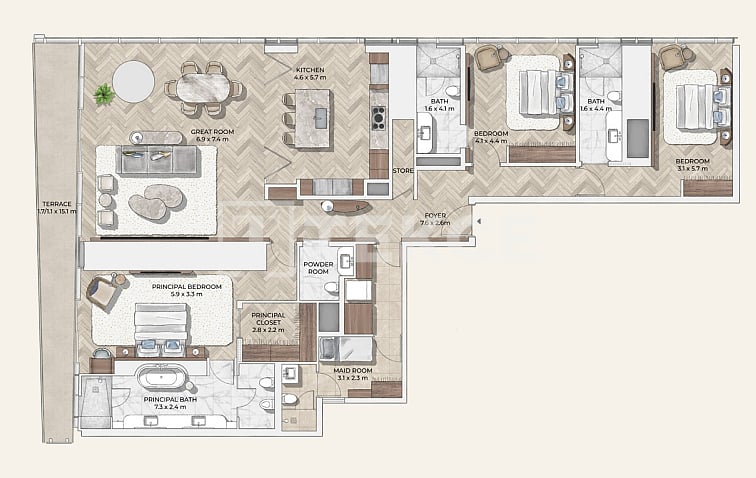 Апартаменты в Дубае, ОАЭ, 225 м² - фото 16
