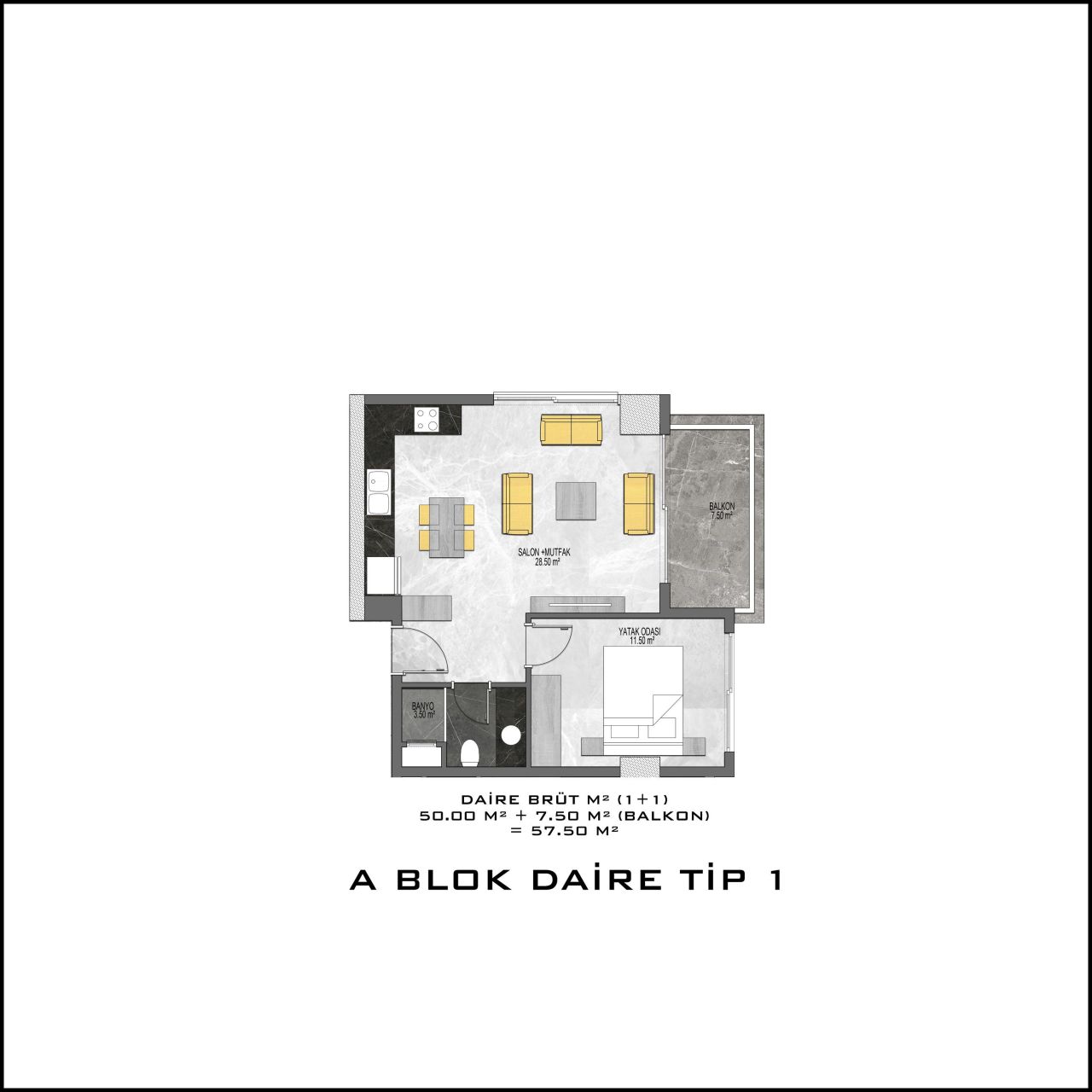 Апартаменты в Алании, Турция, 58 м² - фото 17