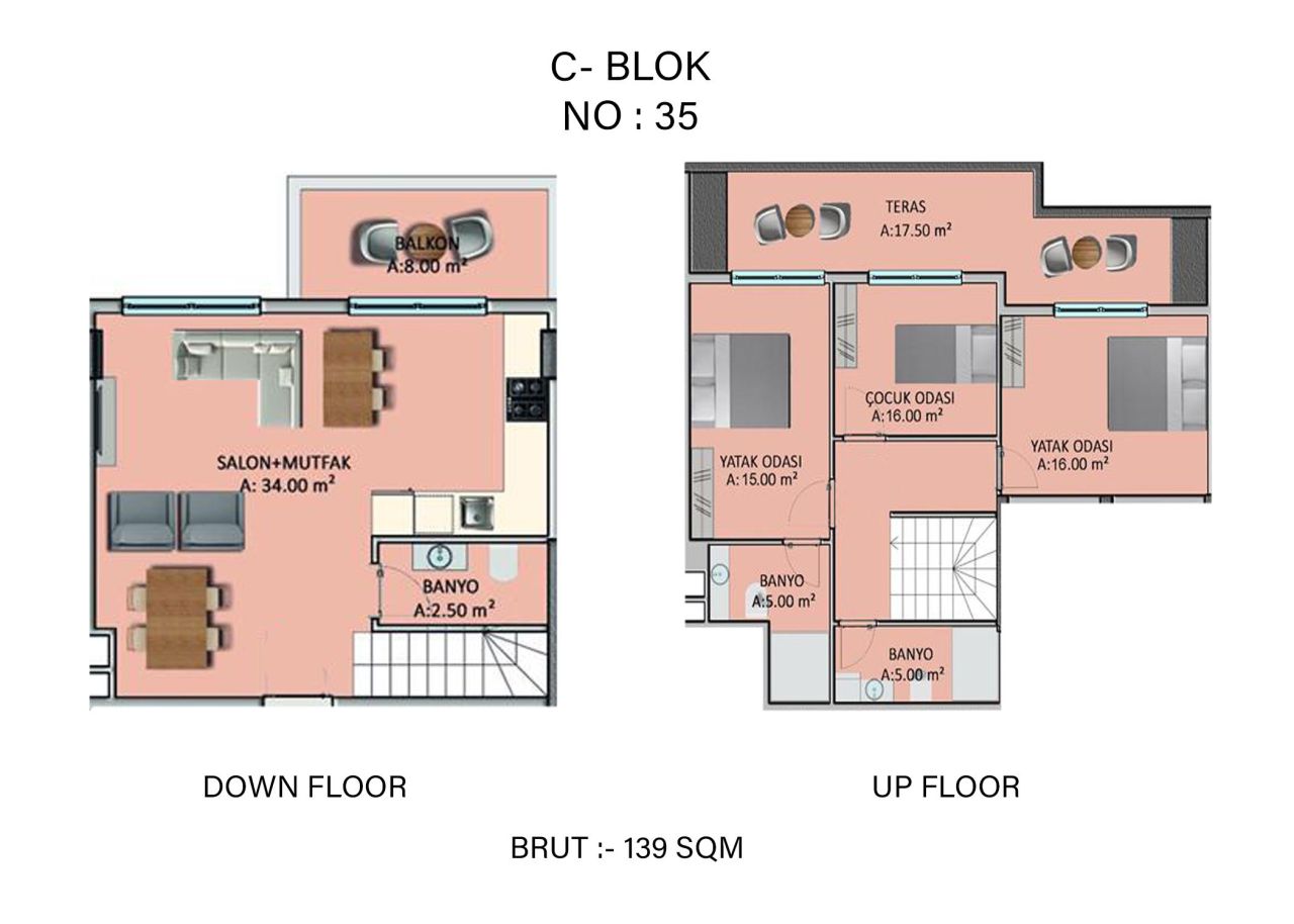 Апартаменты в Алании, Турция, 135 м² - фото 2