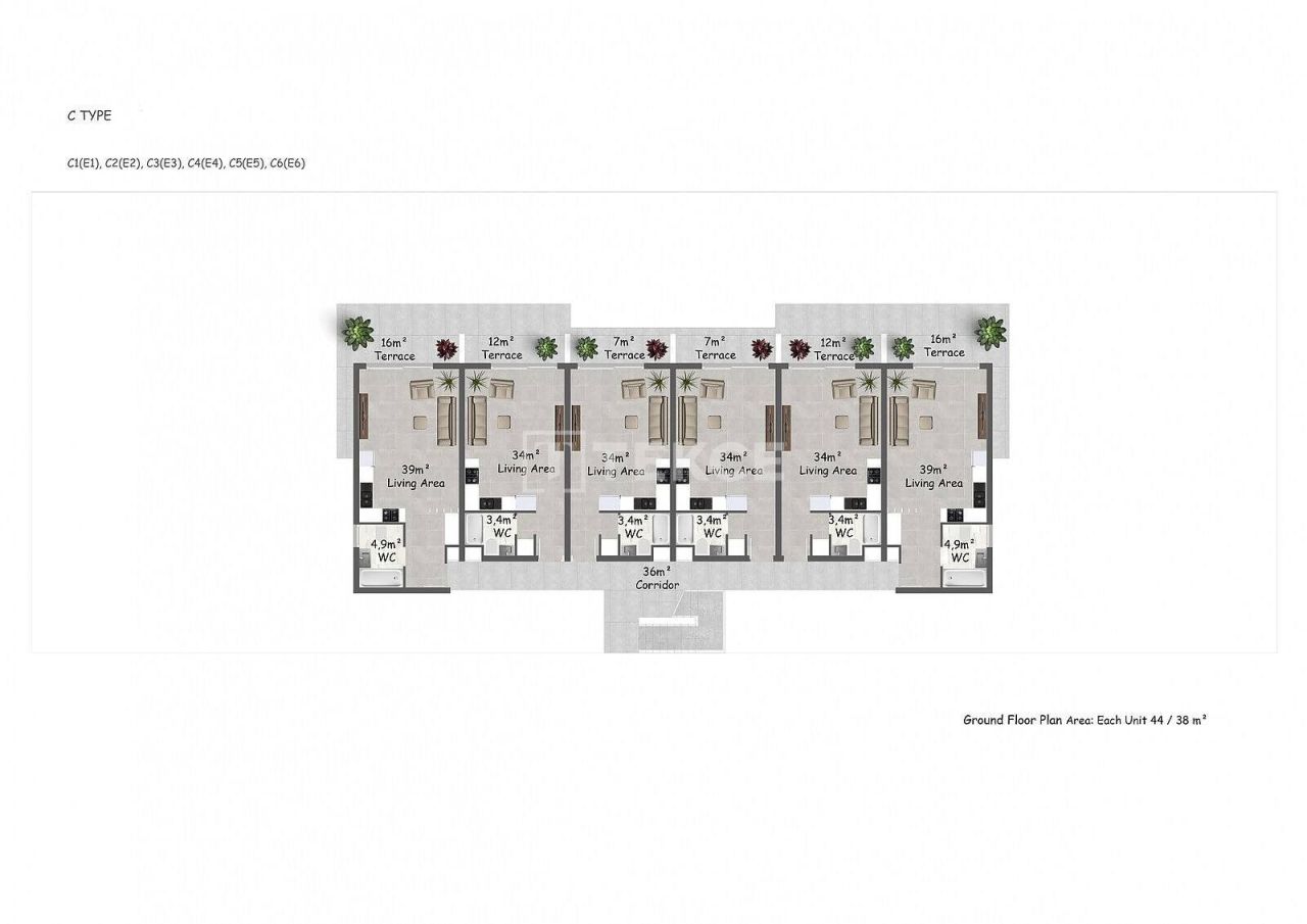 Пентхаус в Кирении, Кипр, 45 м² - фото 14