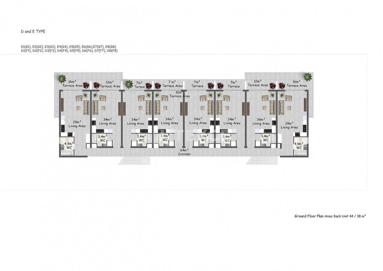 Пентхаус в Кирении, Кипр, 45 м² - фото 17