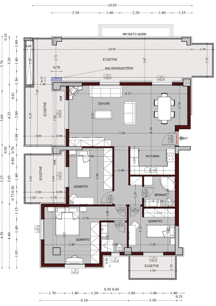 Квартира в Салониках, Греция, 130 м² - фото 1