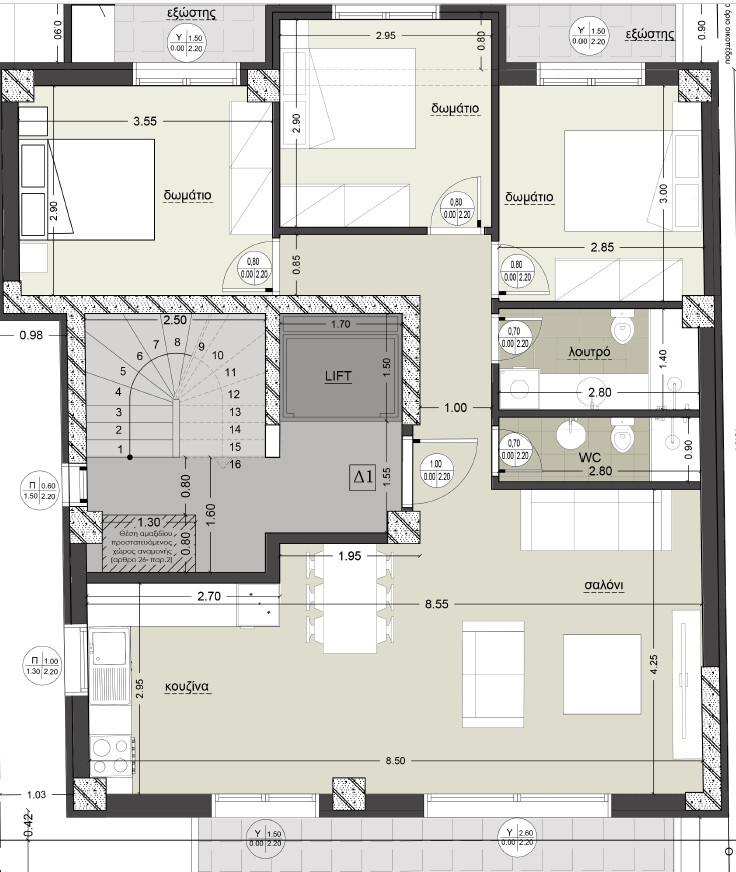 Квартира в Салониках, Греция, 120 м² - фото 1