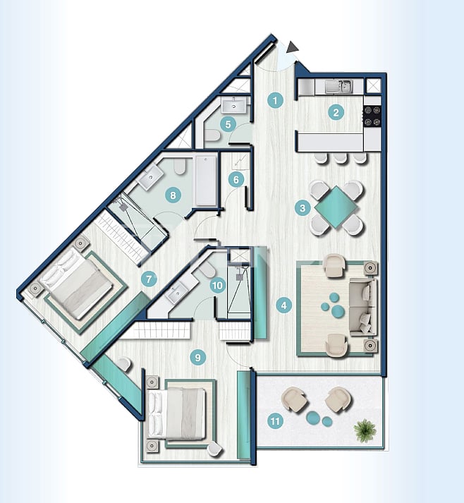 Апартаменты в Рас-эль-Хайме, ОАЭ, 122 м² - фото 17