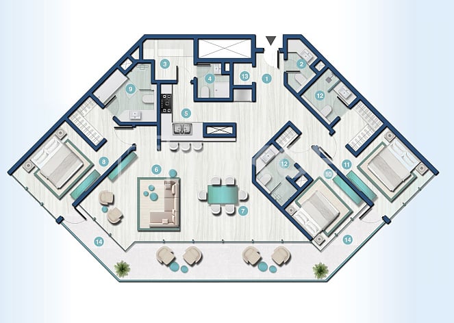 Апартаменты в Рас-эль-Хайме, ОАЭ, 122 м² - фото 18