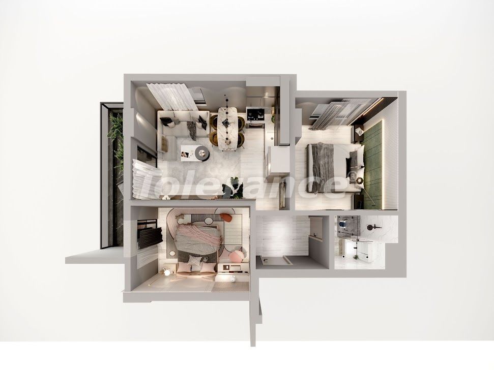 Апартаменты в Алании, Турция, 65 м² - фото 9