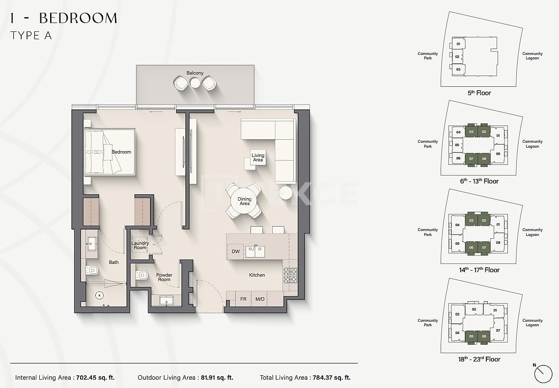 Апартаменты Мейдан, ОАЭ, 85 м² - фото 15