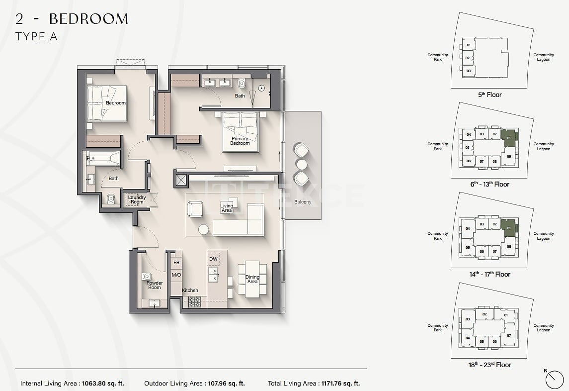 Апартаменты Мейдан, ОАЭ, 120 м² - фото 17