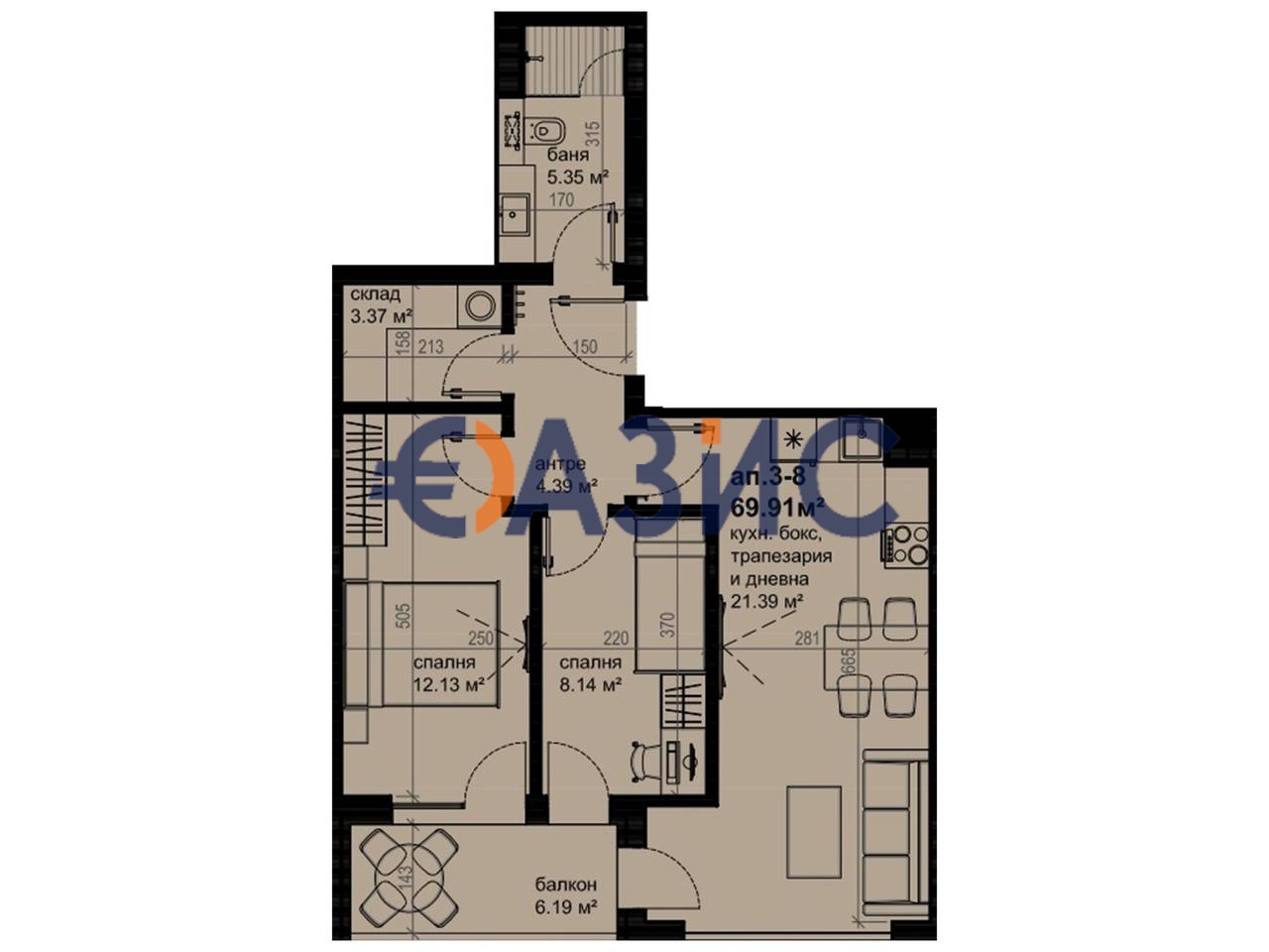 Апартаменты в Бургасе, Болгария, 111.9 м² - фото 4