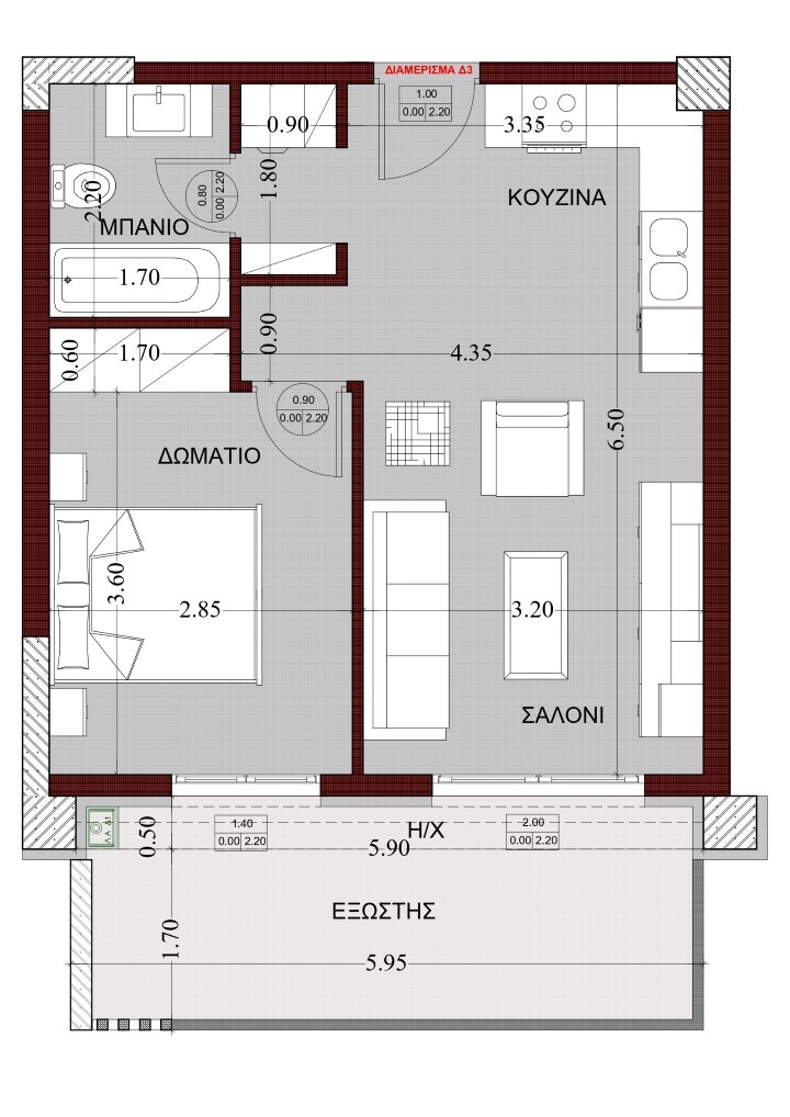 Квартира в Салониках, Греция, 54 м² - фото 5