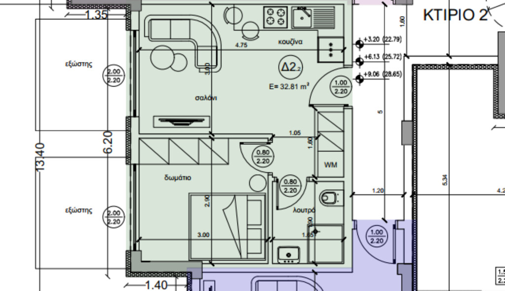 Квартира на Халкидиках, Греция, 44 м² - фото 11