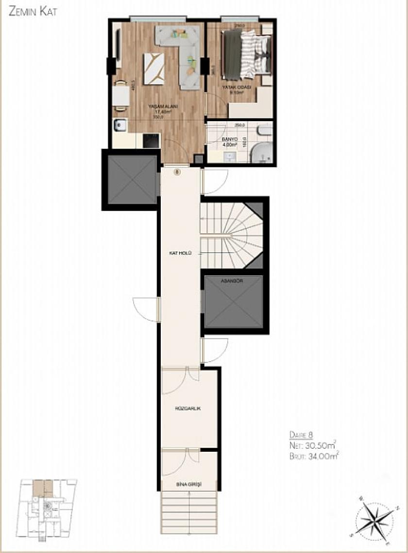 Квартира в Стамбуле, Турция, 61 м² - фото 3