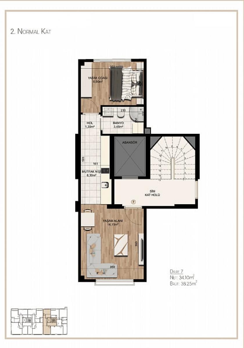Пентхаус в Стамбуле, Турция, 70 м² - фото 3