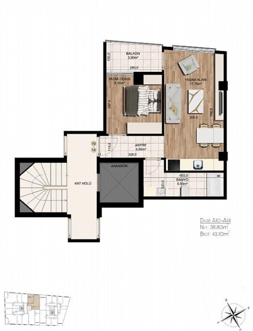 Пентхаус в Стамбуле, Турция, 75 м² - фото 4