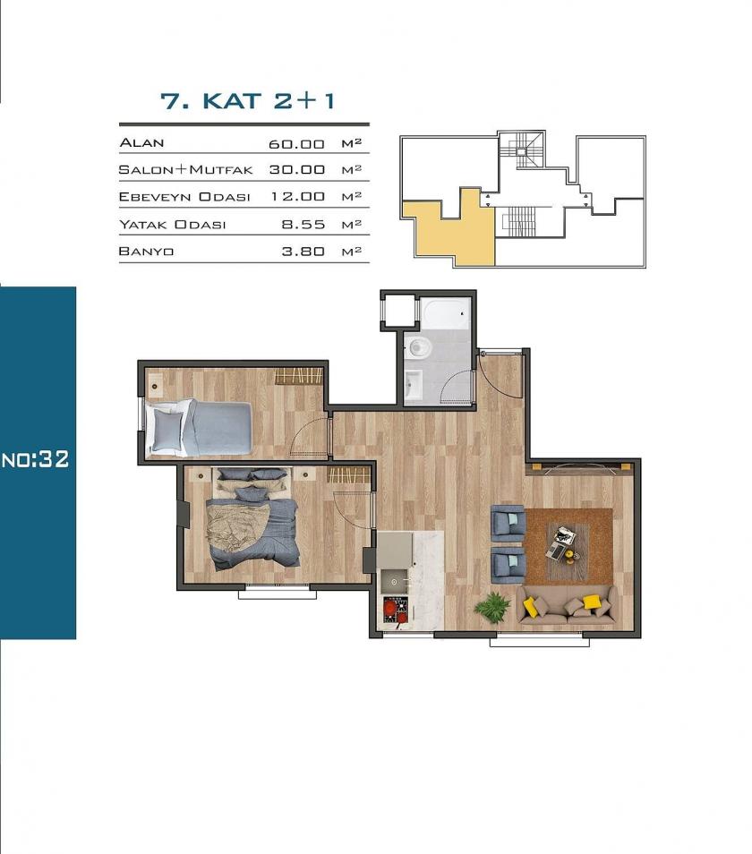 Квартира в Стамбуле, Турция, 87 м² - фото 4
