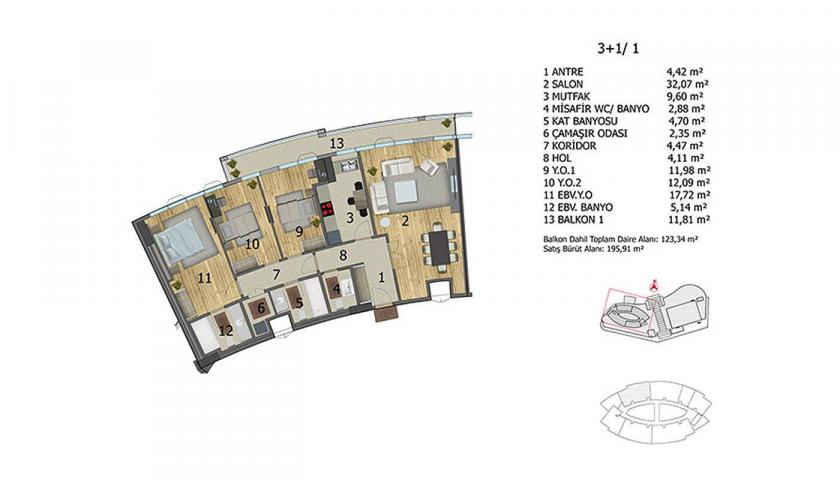 Квартира в Башакшехире, Турция, 154 м² - фото 8