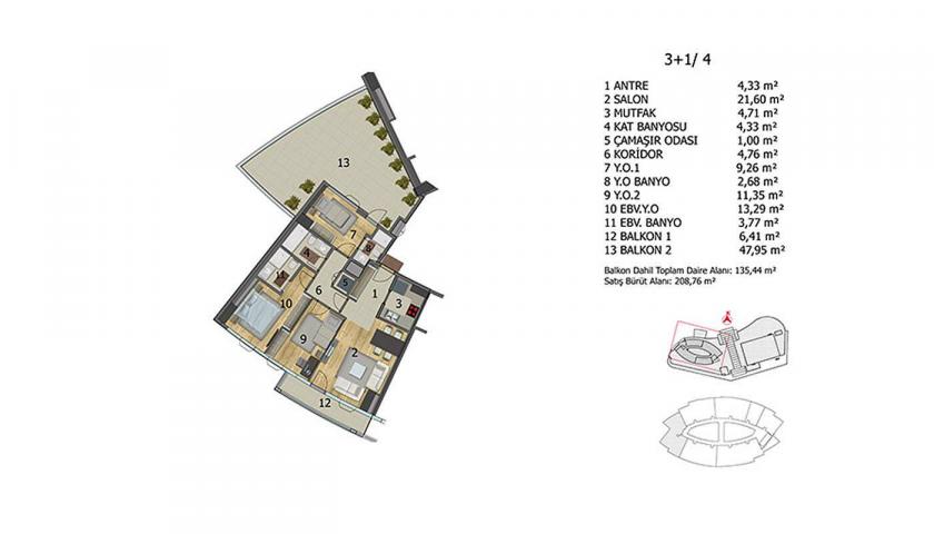 Квартира в Башакшехире, Турция, 262 м² - фото 11