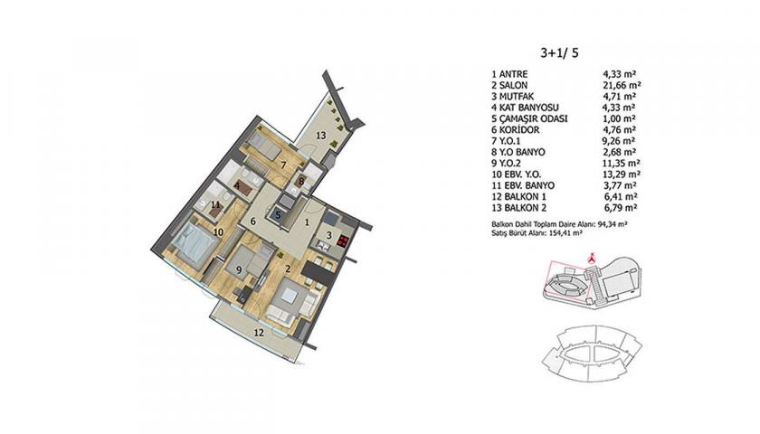Квартира в Башакшехире, Турция, 154 м² - фото 12