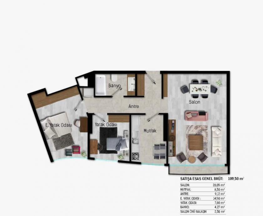 Квартира в Стамбуле, Турция, 92 м² - фото 12