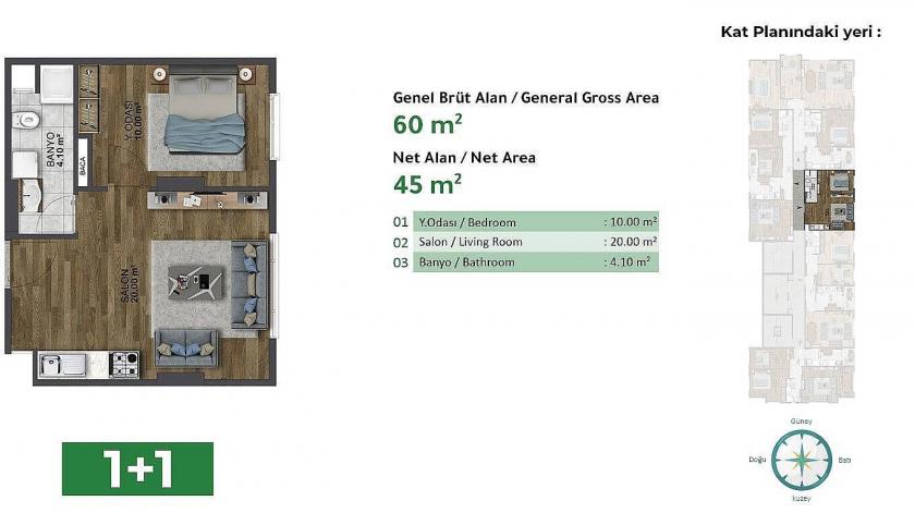 Квартира в Стамбуле, Турция, 43 м² - фото 10