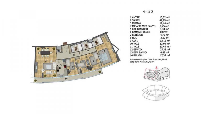Квартира в Башакшехире, Турция, 262 м² - фото 14