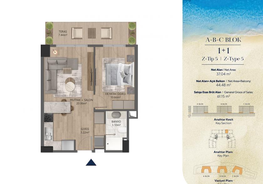 Квартира в Стамбуле, Турция, 60 м² - фото 15