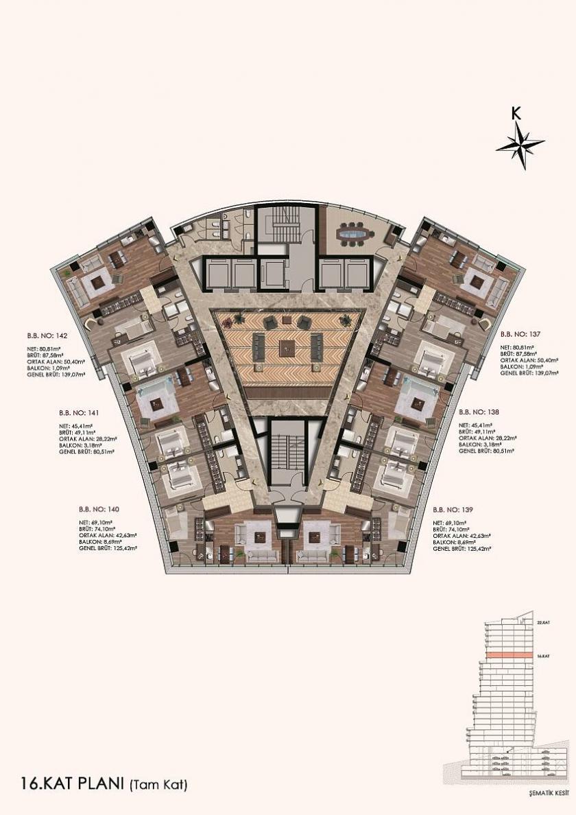 Квартира в Стамбуле, Турция, 81 м² - фото 16