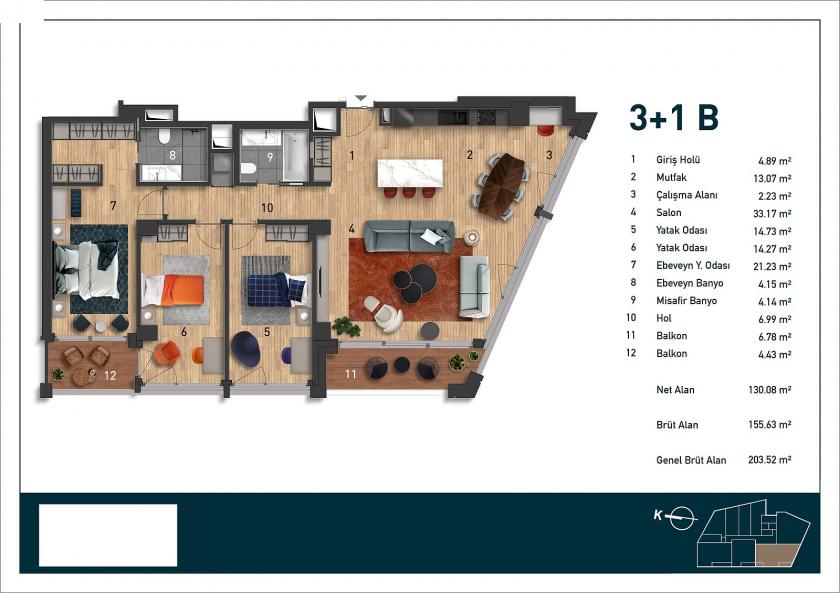 Квартира в Стамбуле, Турция, 98 м² - фото 17