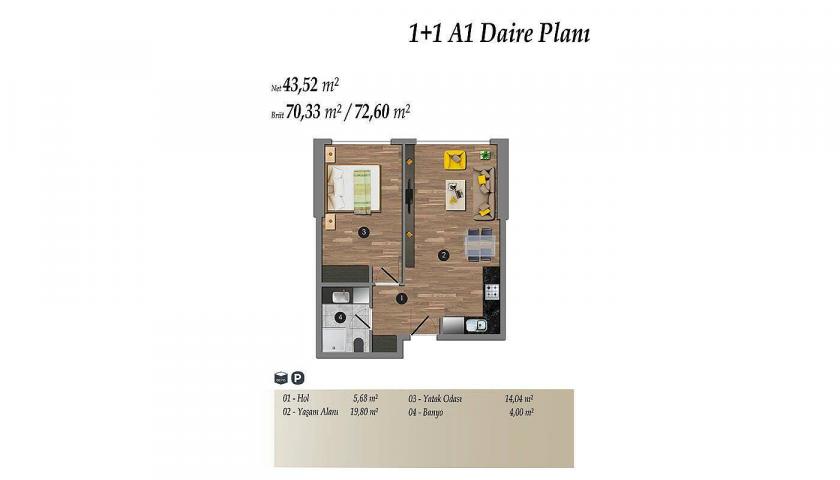 Квартира в Стамбуле, Турция, 65 м² - фото 18