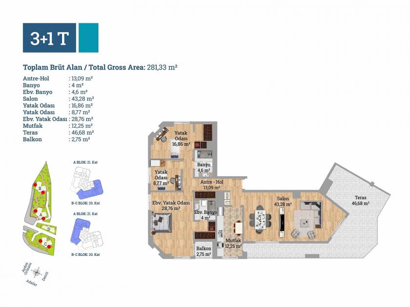 Квартира в Картале, Турция, 123 м² - фото 18