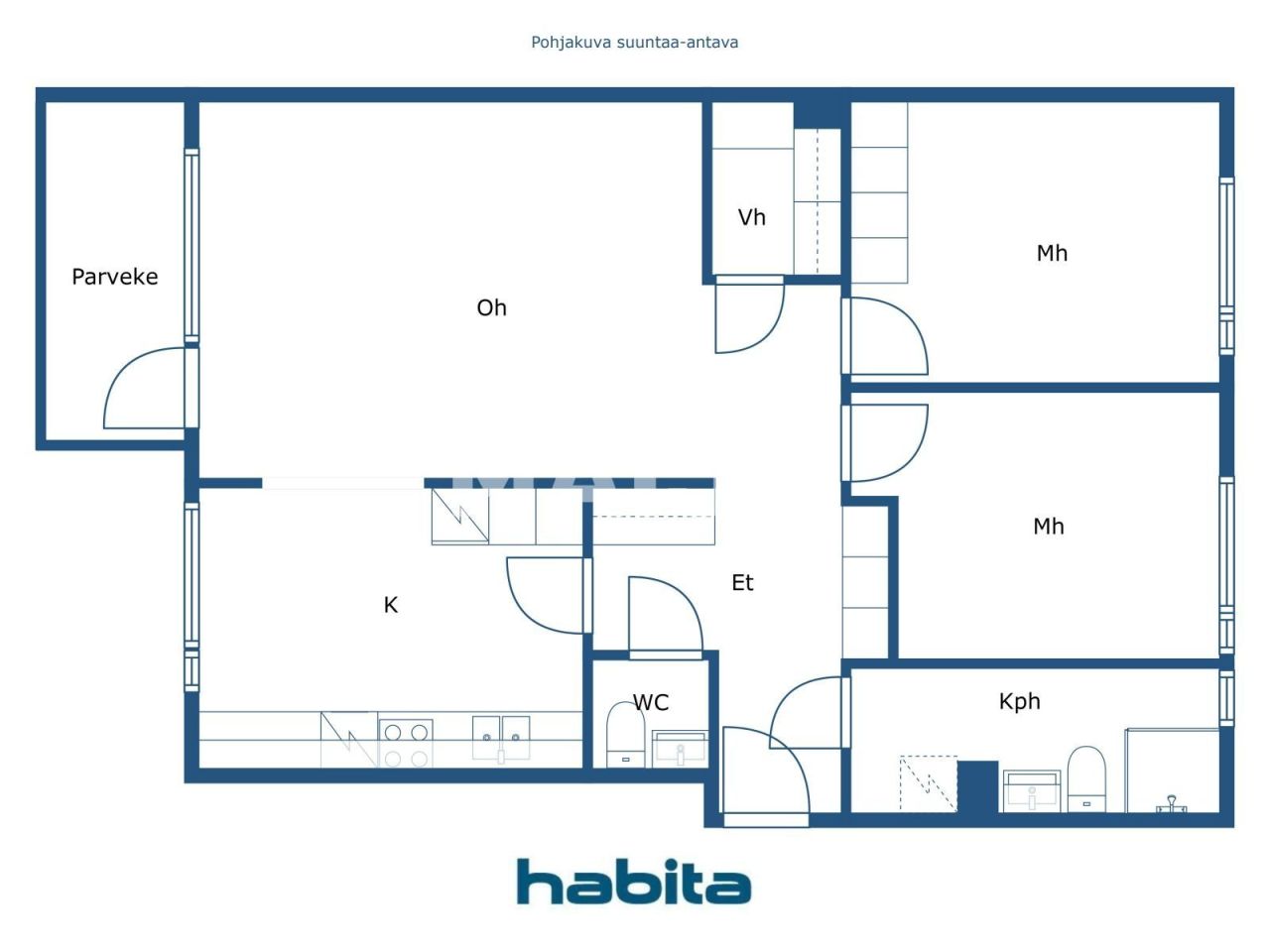 Апартаменты в Хельсинки, Финляндия, 77.5 м² - фото 2