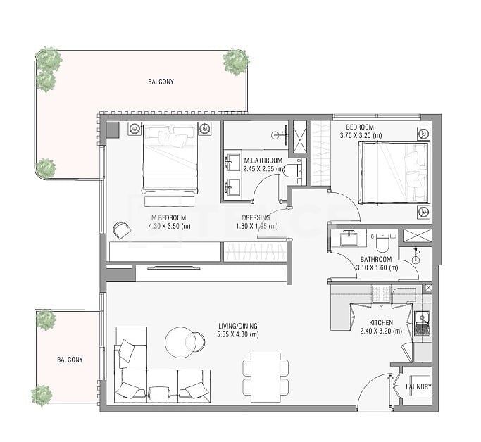 Апартаменты в Дубае, ОАЭ, 109 м² - фото 15