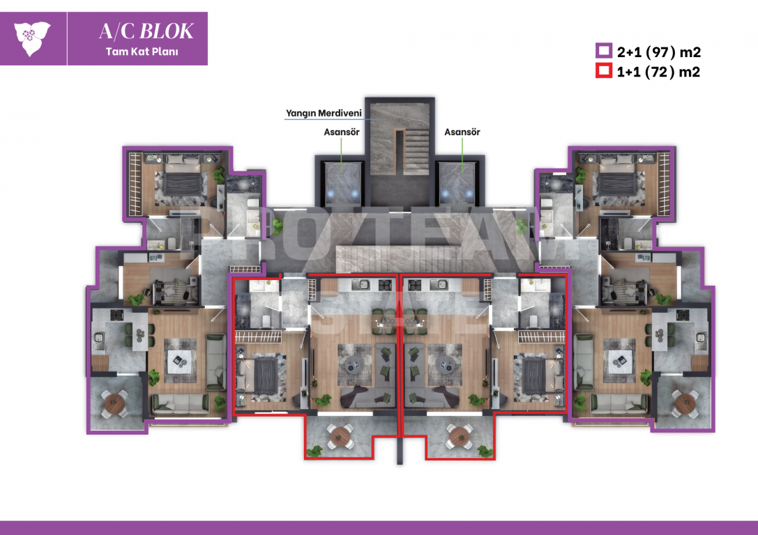 Квартира в Анталии, Турция, 72 м² - фото 11