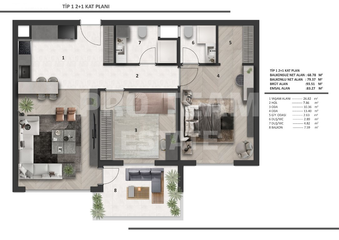 Квартира в Анталии, Турция, 85 м² - фото 13