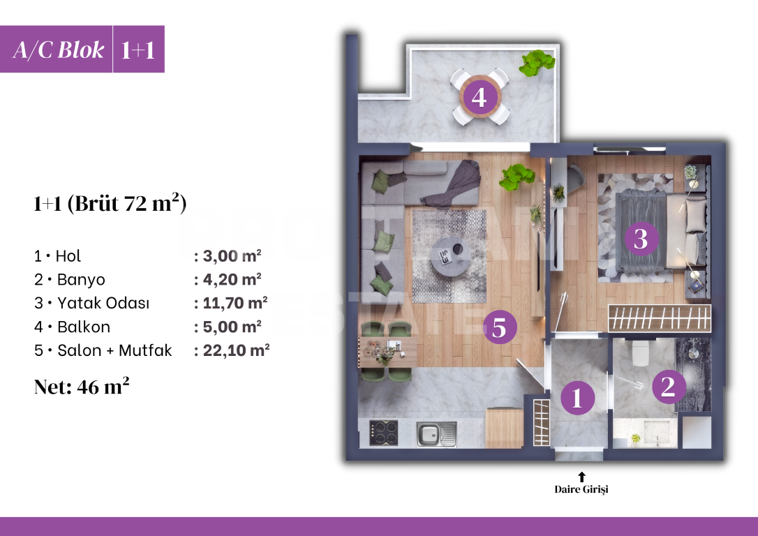 Квартира в Анталии, Турция, 72 м² - фото 14