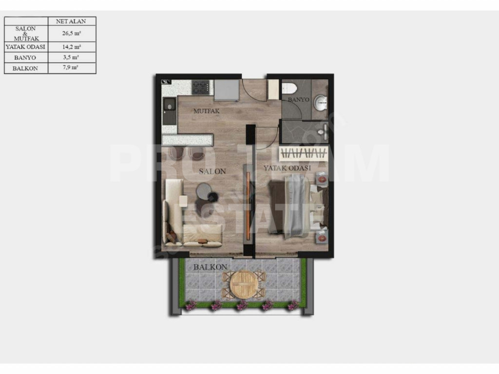 Квартира в Анталии, Турция, 52 м² - фото 16