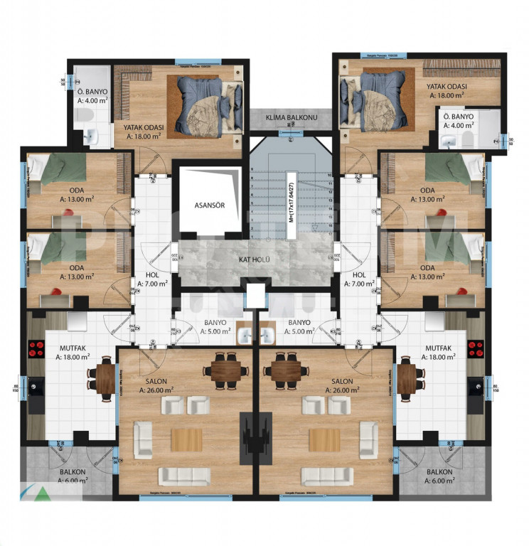 Квартира в Анталии, Турция, 50 м² - фото 17