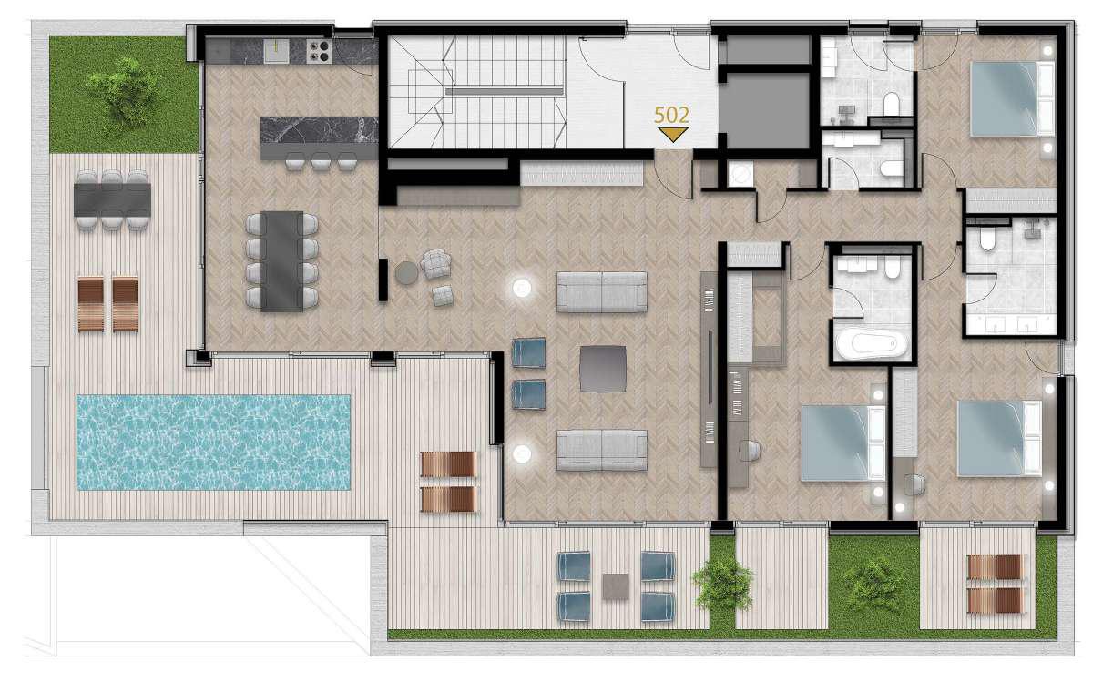 Апартаменты в Тивате, Черногория, 142 м² - фото 9