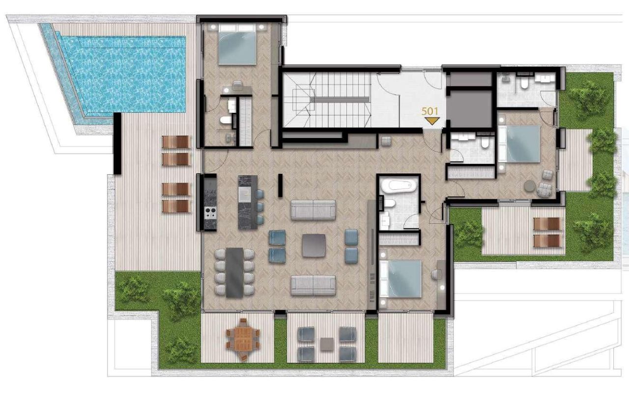 Апартаменты в Тивате, Черногория, 142 м² - фото 10