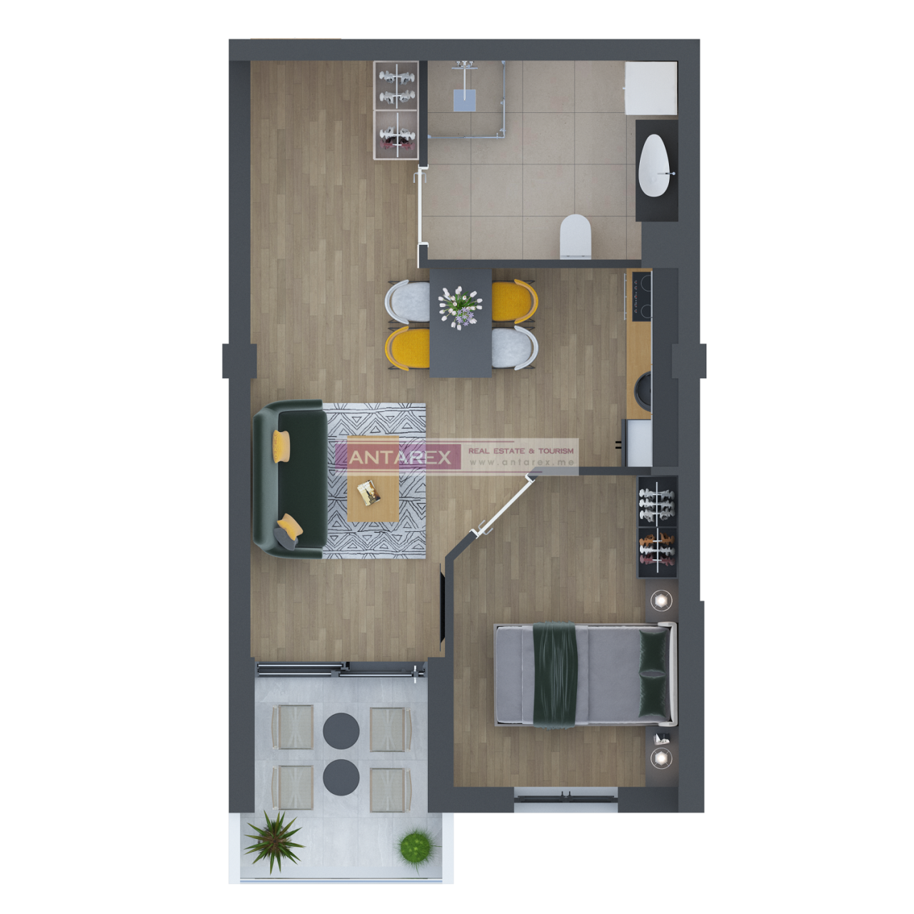 Апартаменты в Херцег-Нови, Черногория, 45.5 м² - фото 4