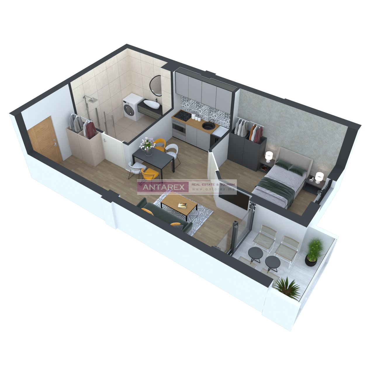 Апартаменты в Херцег-Нови, Черногория, 45.5 м² - фото 5