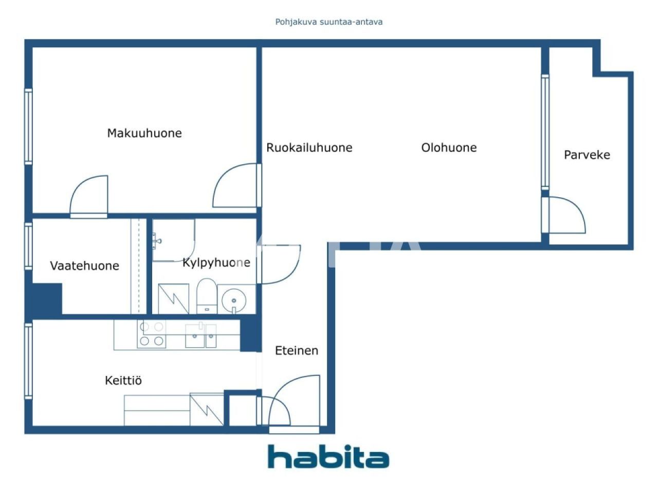 Апартаменты в Хельсинки, Финляндия, 55.9 м² - фото 2