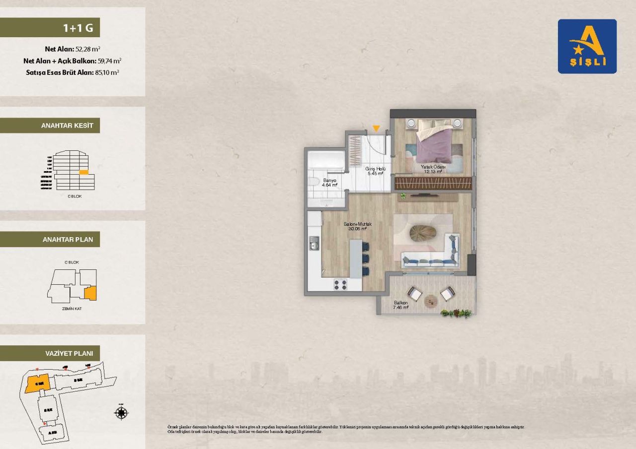 Апартаменты в Стамбуле, Турция, 50 м² - фото 11