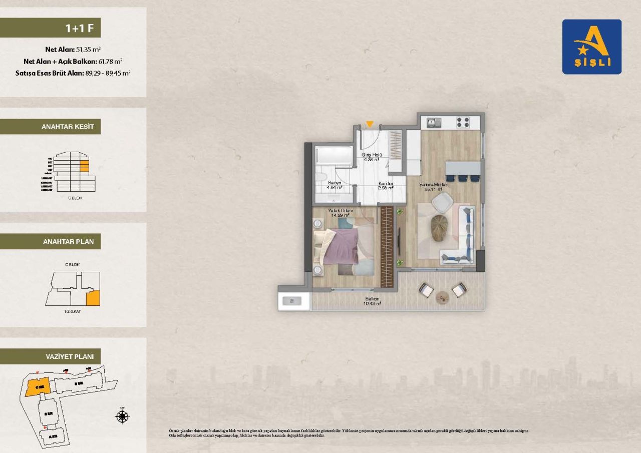Апартаменты в Стамбуле, Турция, 50 м² - фото 10