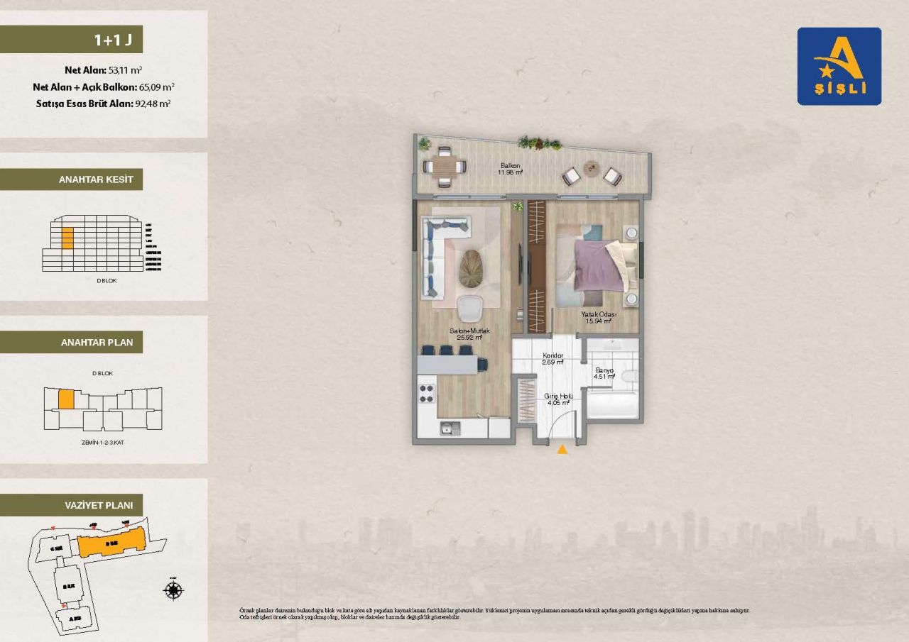 Апартаменты в Стамбуле, Турция, 50 м² - фото 14