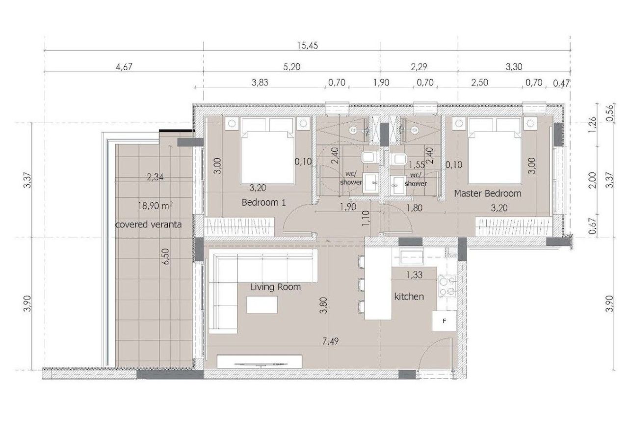 Апартаменты в Лимасоле, Кипр, 94 м² - фото 11