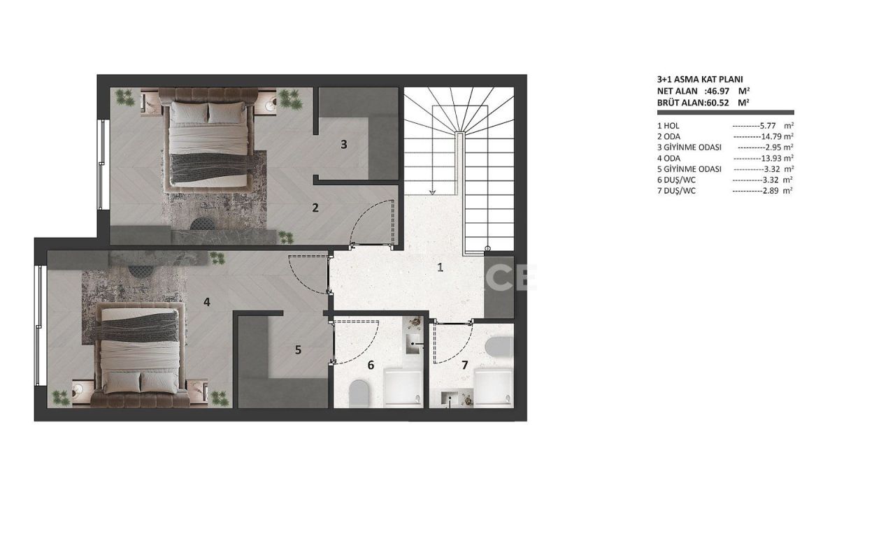 Апартаменты в Анталии, Турция, 53 м² - фото 9